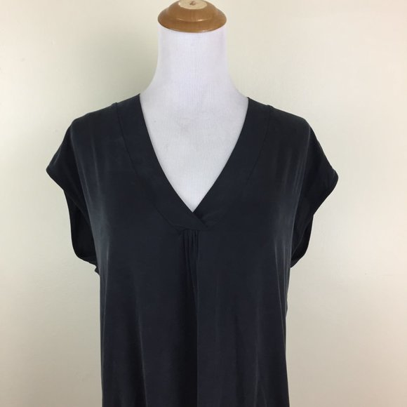 DOLAN Left Coast Coll Anthropologie Loose Fit Black Pockets High Low Hem Dress - Picture 5 of 11